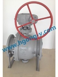 DIN worm gear Caron steel trunnion flange ball valve